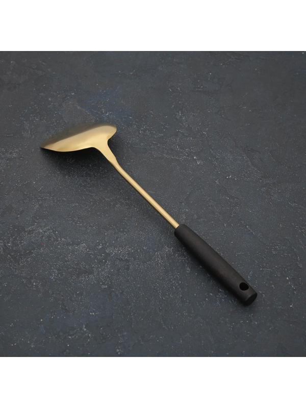 Лопатка из нержавеющей стали «Прайм», h=37,5 см, цвет металла золотой