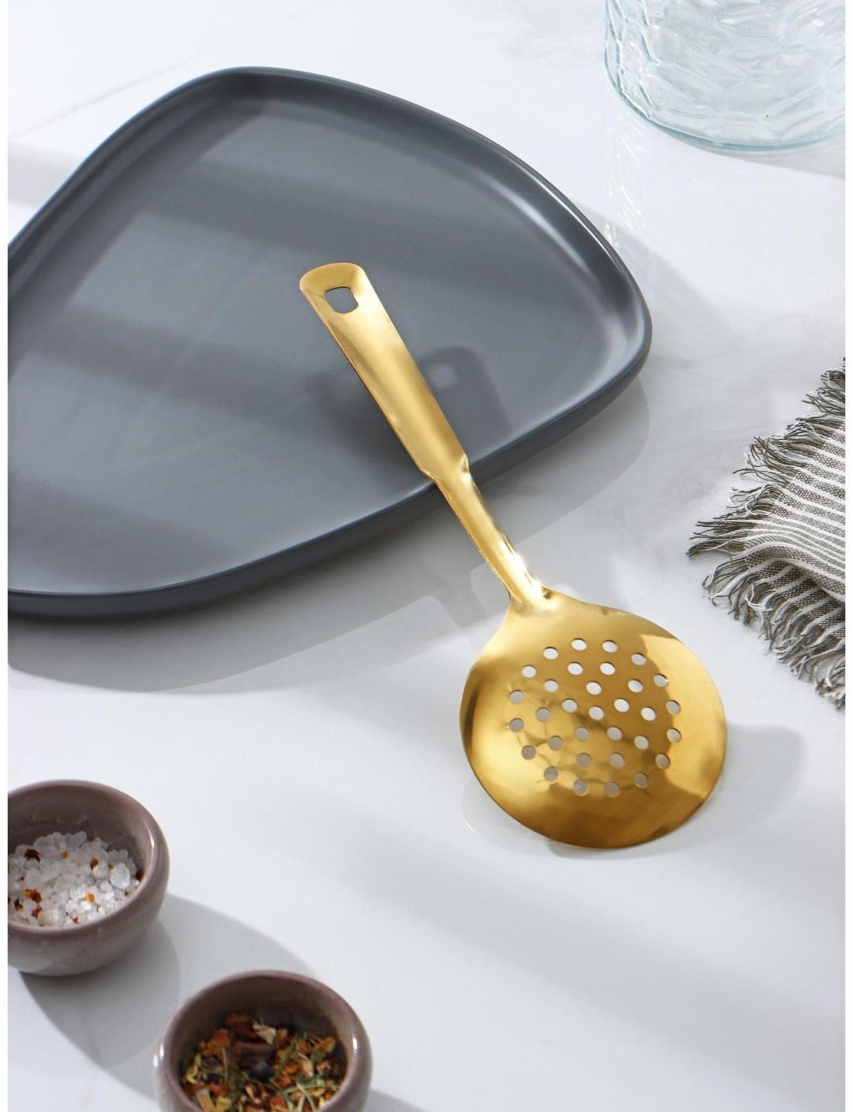 Шумовка из нержавеющей стали, h=25,5 см, цвет золотой