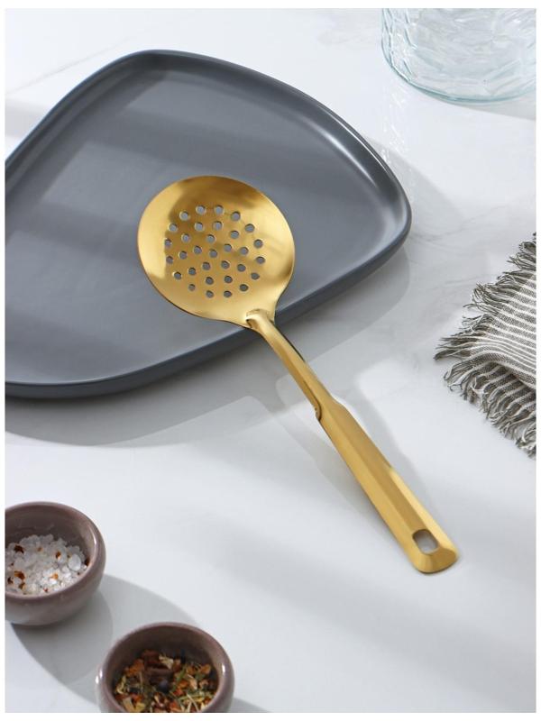 Шумовка из нержавеющей стали, h=25,5 см, цвет золотой