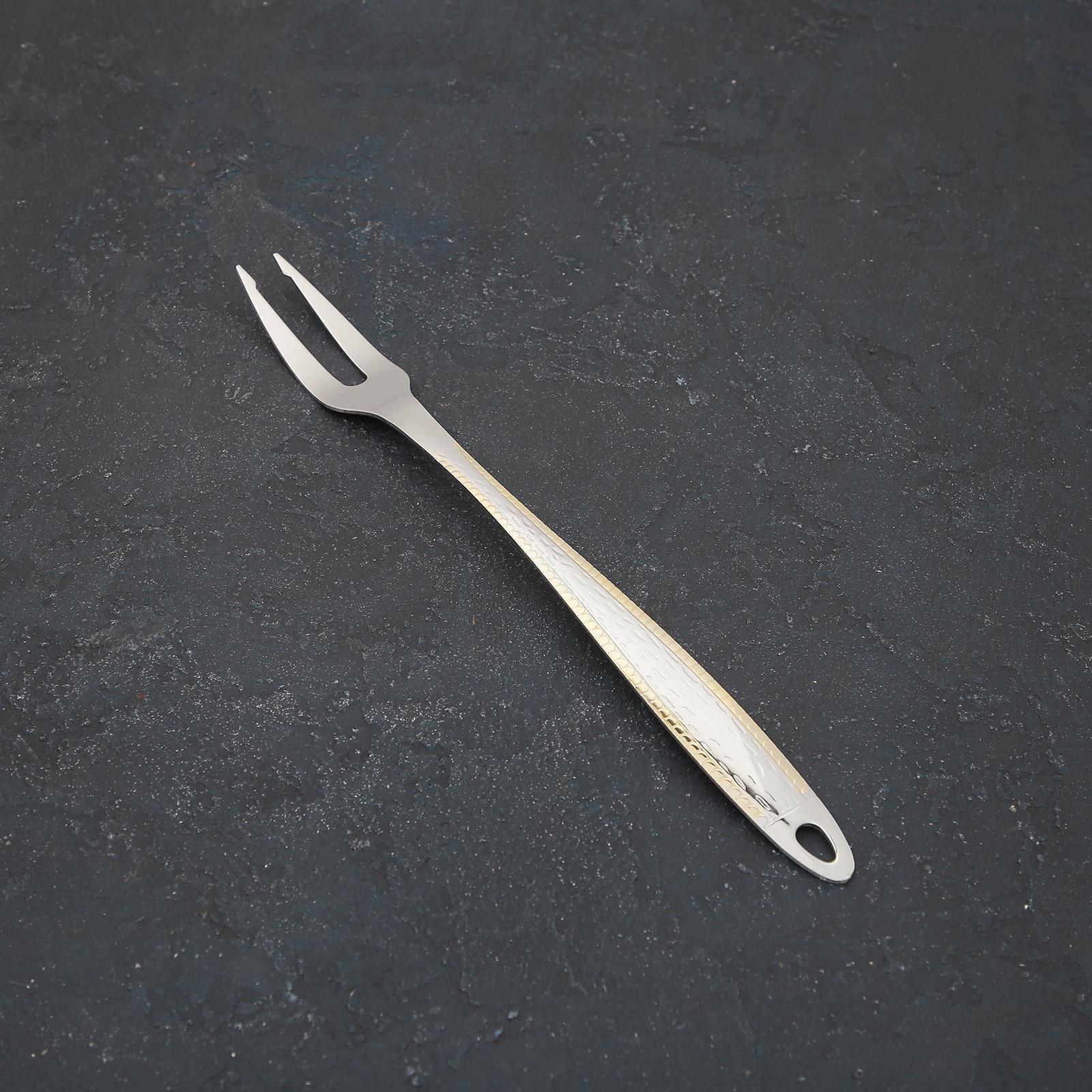 Вилка транжирная «Плетение», h=35 см, цвет серебряный