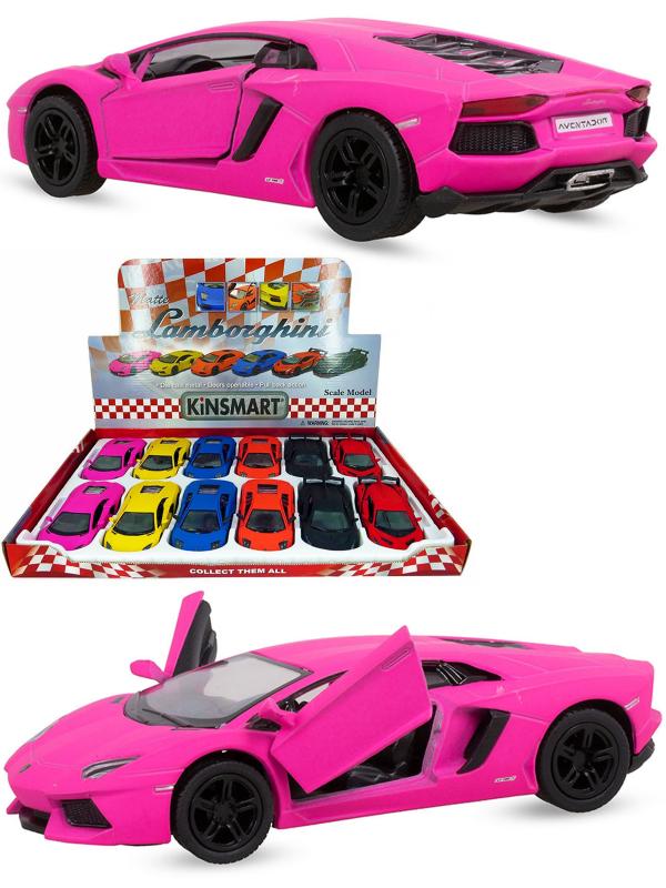 Металлическая машинка Kinsmart 1-32-36 «Matte Lamborghini» KT5370D, инерционная / Розовый
