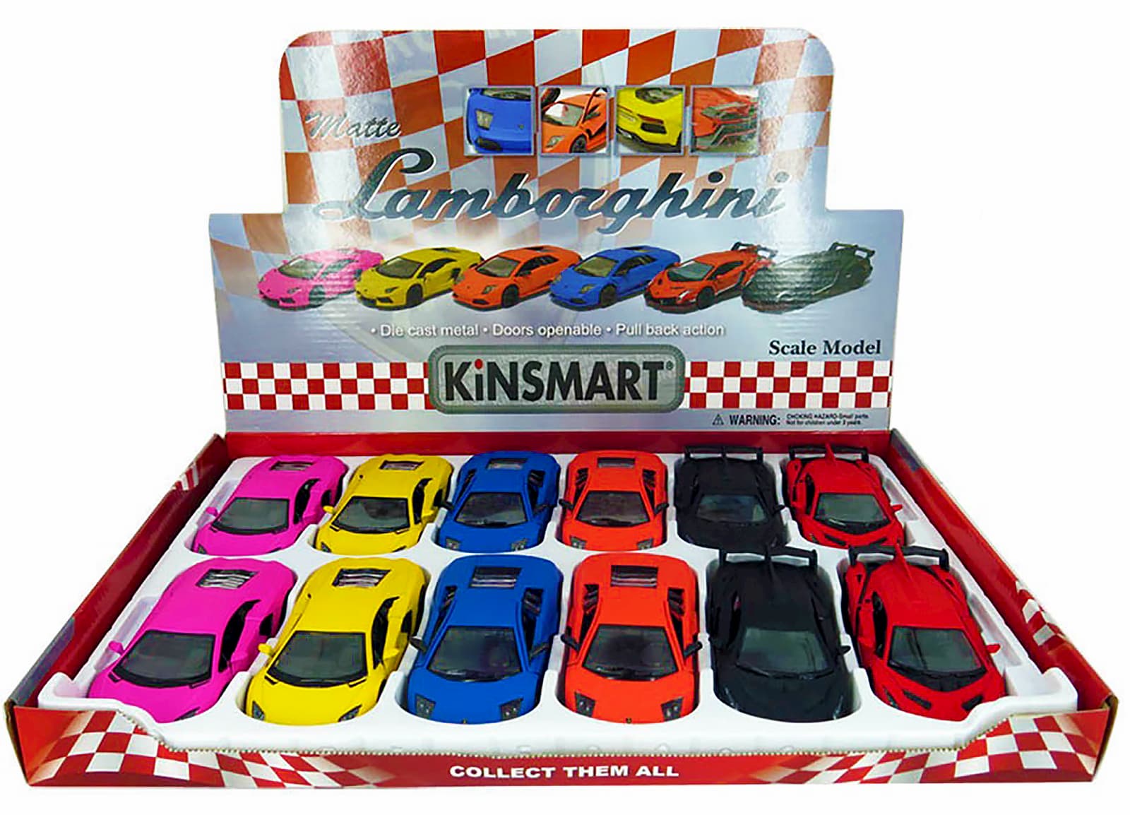 Металлическая машинка Kinsmart 1-32-36 «Matte Lamborghini» KT5370D, инерционная / Синий