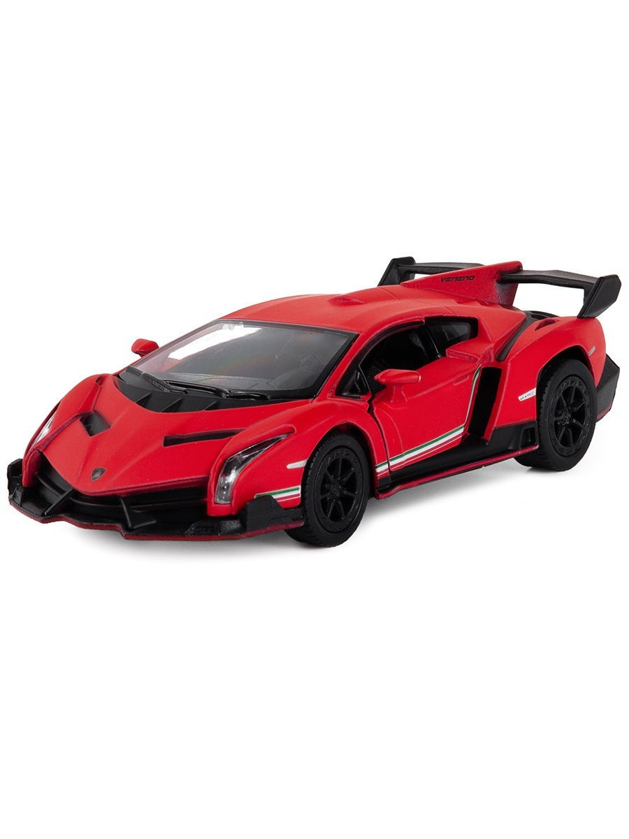 Металлическая машинка Kinsmart 1-32-36 «Matte Lamborghini» KT5370D, инерционная / Красно-черный