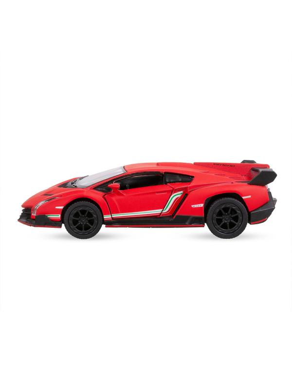 Металлическая машинка Kinsmart 1-32-36 «Matte Lamborghini» KT5370D, инерционная / Красно-черный