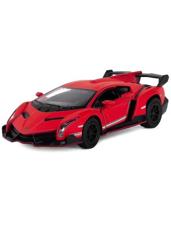 Металлическая машинка Kinsmart 1-32-36 «Matte Lamborghini» KT5370D, инерционная / Красно-черный