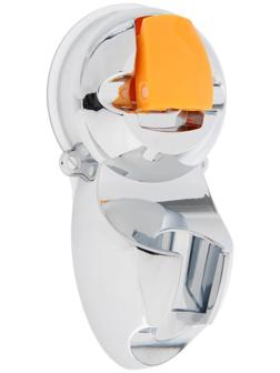 Держатель для душевой лейки ZEIN Z74, на вакуумной присоске, пластик, хром/оранжевый