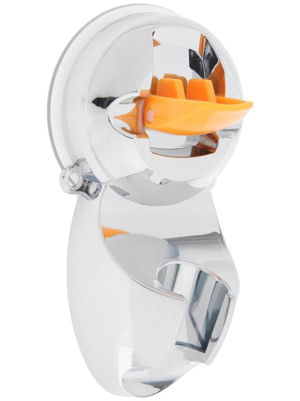 Держатель для душевой лейки ZEIN Z74, на вакуумной присоске, пластик, хром/оранжевый