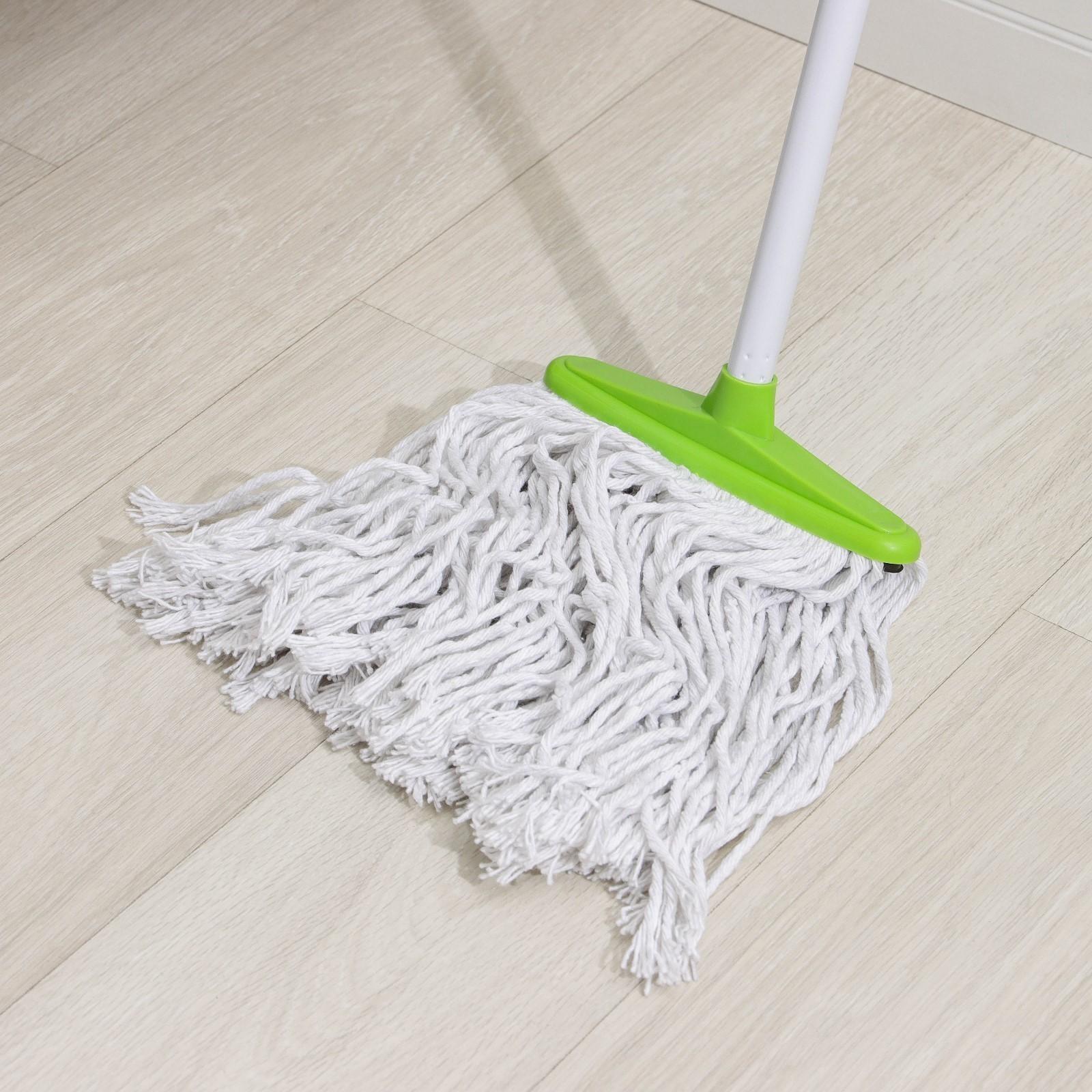Швабра для мытья пола Доляна «Веревочная плоская», насадка ХБ 23 см, металлическая ручка 118 см, цвет МИКС