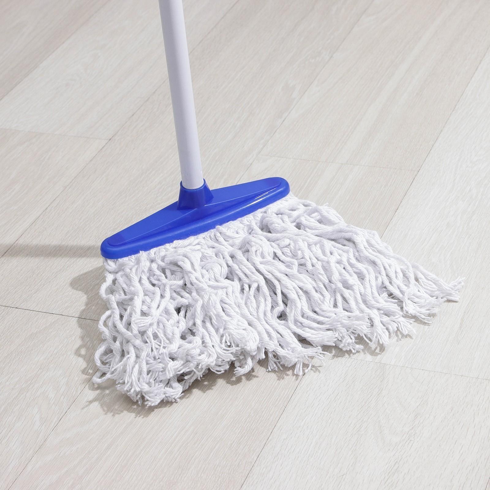 Швабра для мытья пола Доляна «Веревочная плоская», насадка ХБ 23 см, металлическая ручка 118 см, цвет МИКС