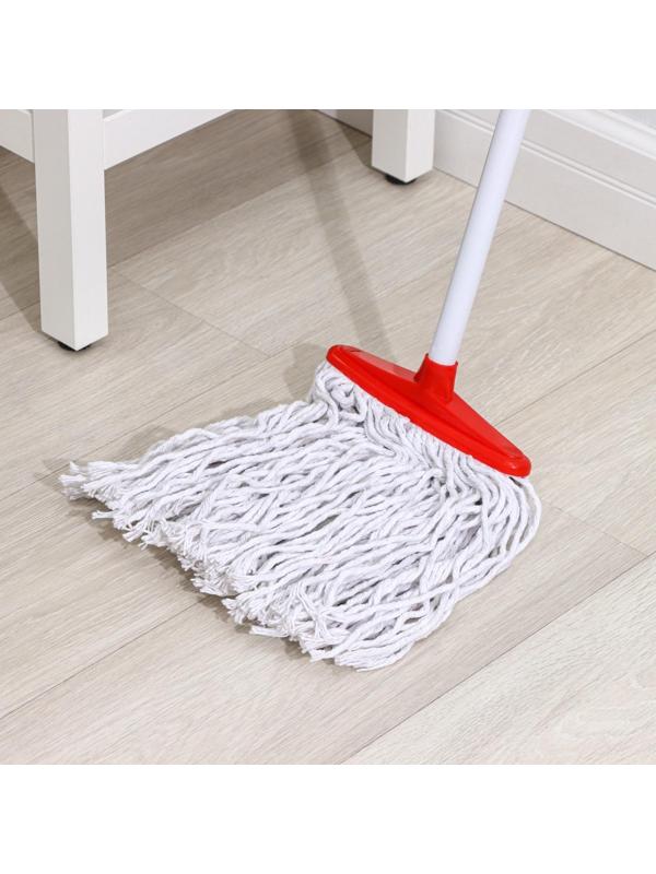Швабра для мытья пола Доляна «Веревочная плоская», насадка ХБ 23 см, металлическая ручка 118 см, цвет МИКС