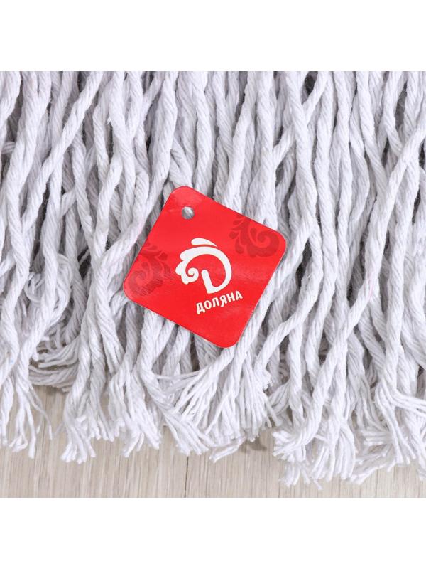 Швабра для мытья пола Доляна «Веревочная плоская», насадка ХБ 23 см, металлическая ручка 118 см, цвет МИКС