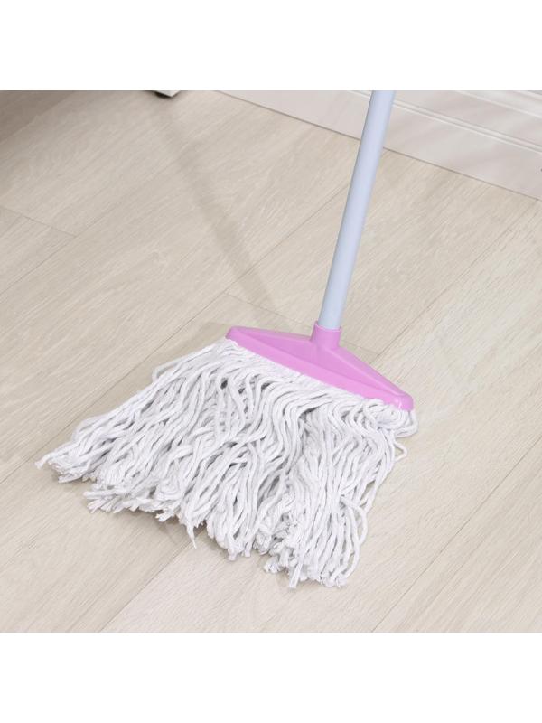 Швабра для мытья пола Доляна «Веревочная плоская», насадка ХБ 23 см, металлическая ручка 118 см, цвет МИКС