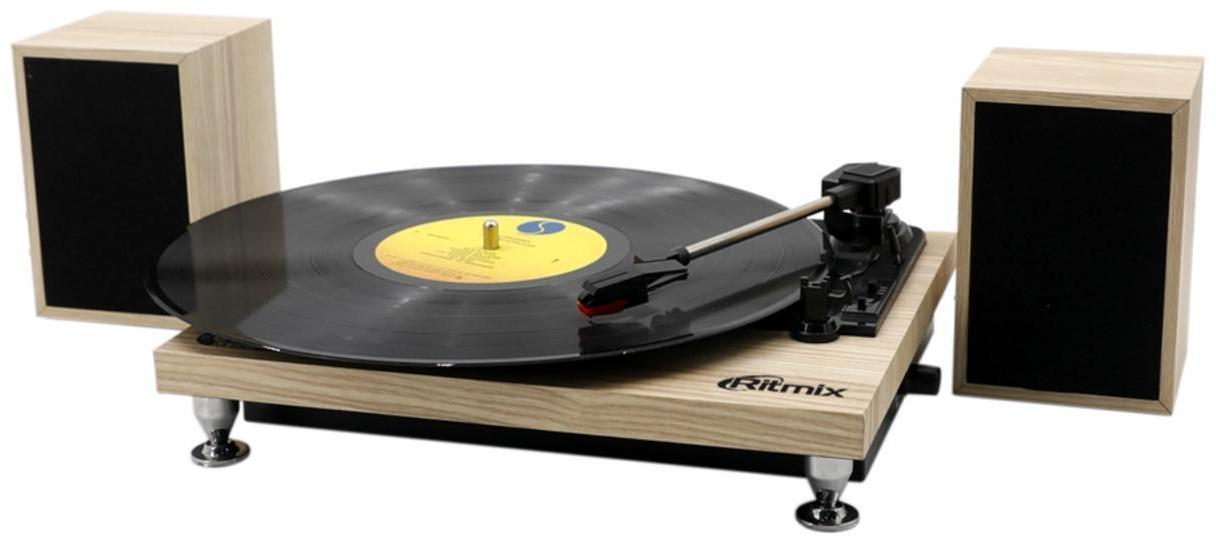 Проигрыватель виниловых дисков RITMIX LP-240, 6 Вт, RCA, Type-B, светлое дерево