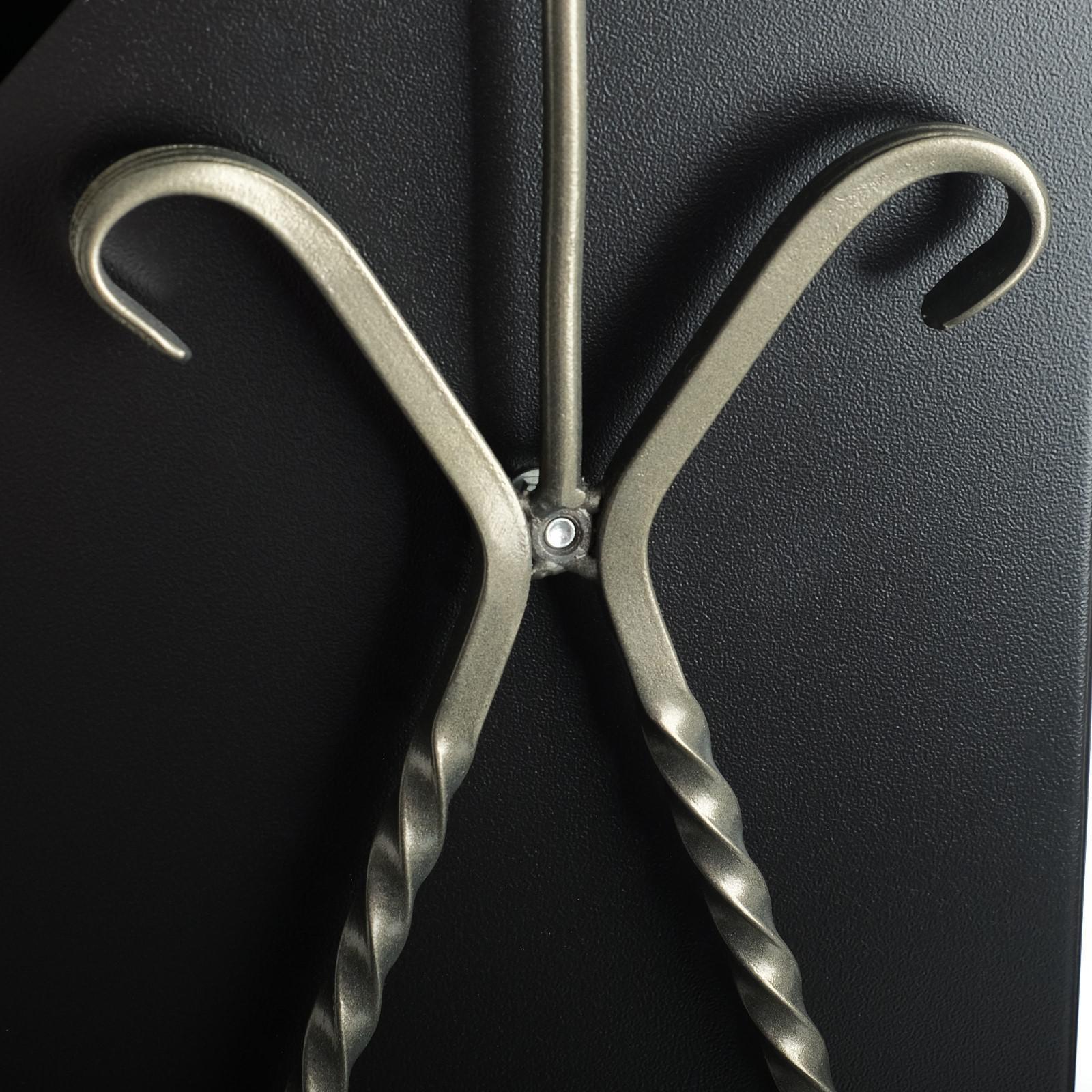 Урна квадратная на гнутых ножках с крышей, 22 л Черная, художественная ковка 2691160