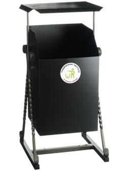 Урна квадратная на гнутых ножках с крышей, 22 л Черная, художественная ковка 2691160