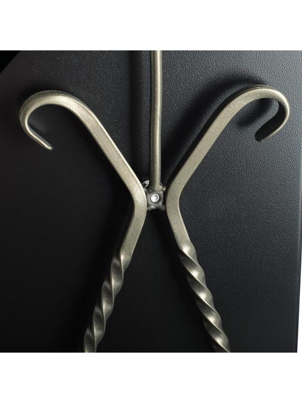 Урна квадратная на гнутых ножках с крышей, 22 л Черная, художественная ковка 2691160