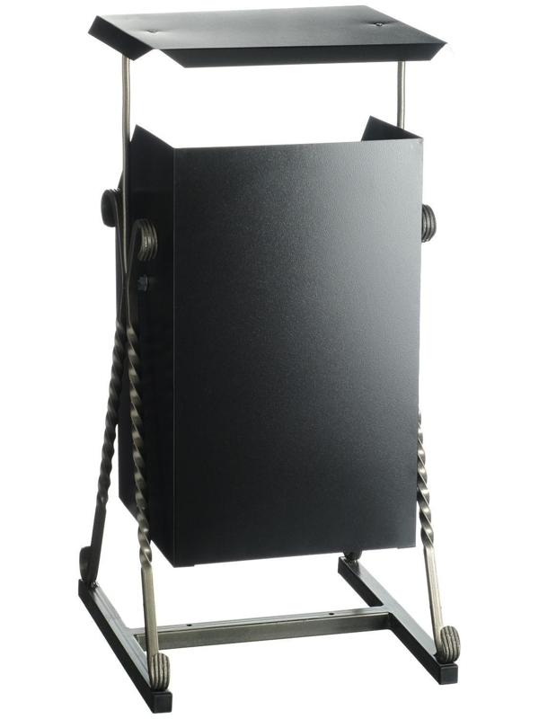 Урна квадратная на гнутых ножках с крышей, 22 л Черная, художественная ковка 2691160