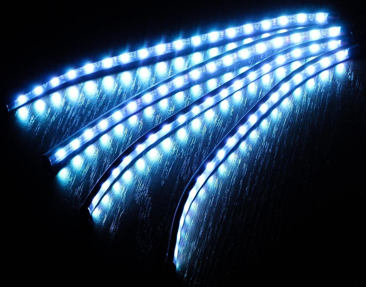 Подсветка салона 18 LED-5050, 32 см, пульт, светомузыка, мультисвет RGB, 4 шт