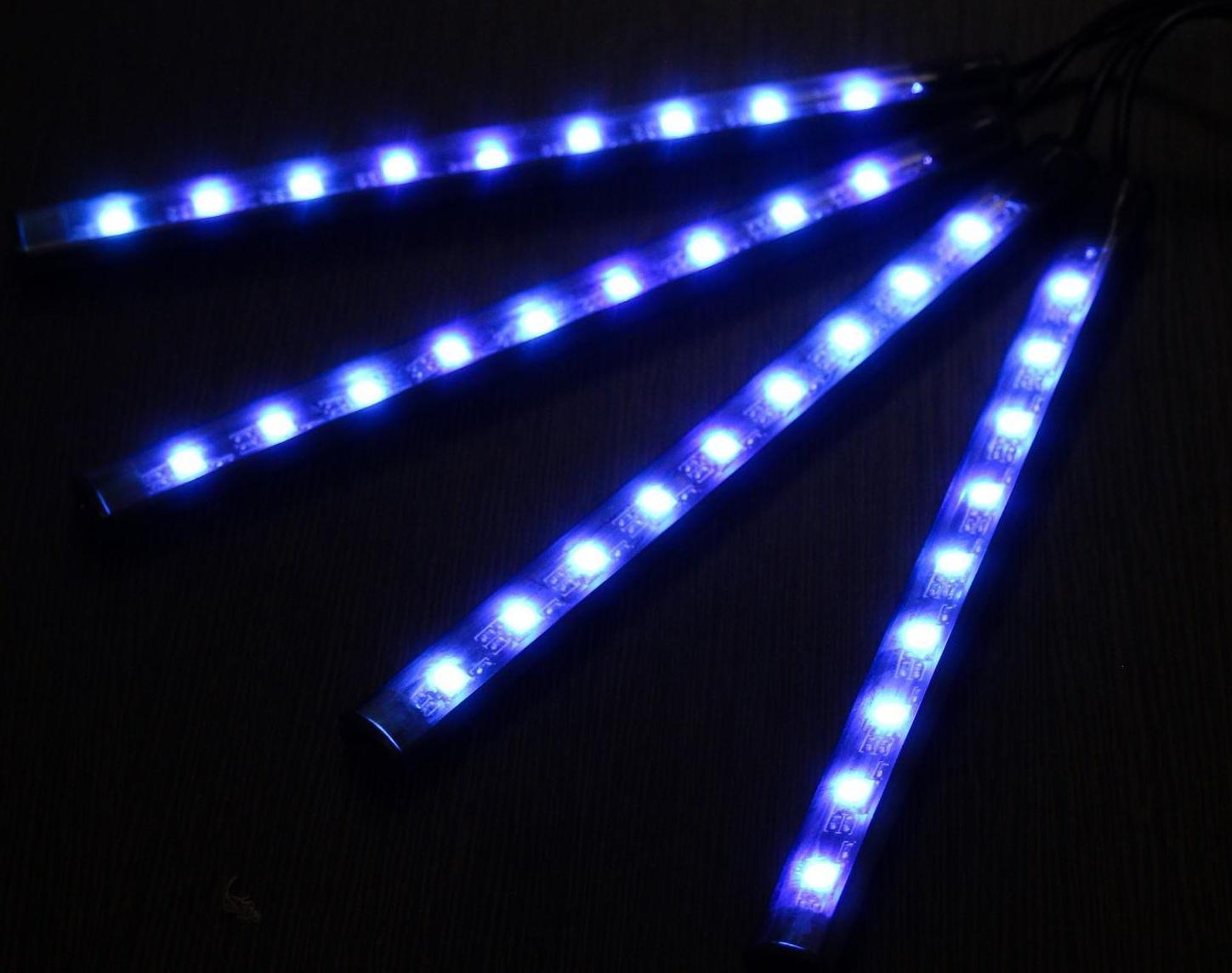 Подсветка салона 9 LED-5050, 14 см, пульт, светомузыка, мультисвет RGB, 4 шт