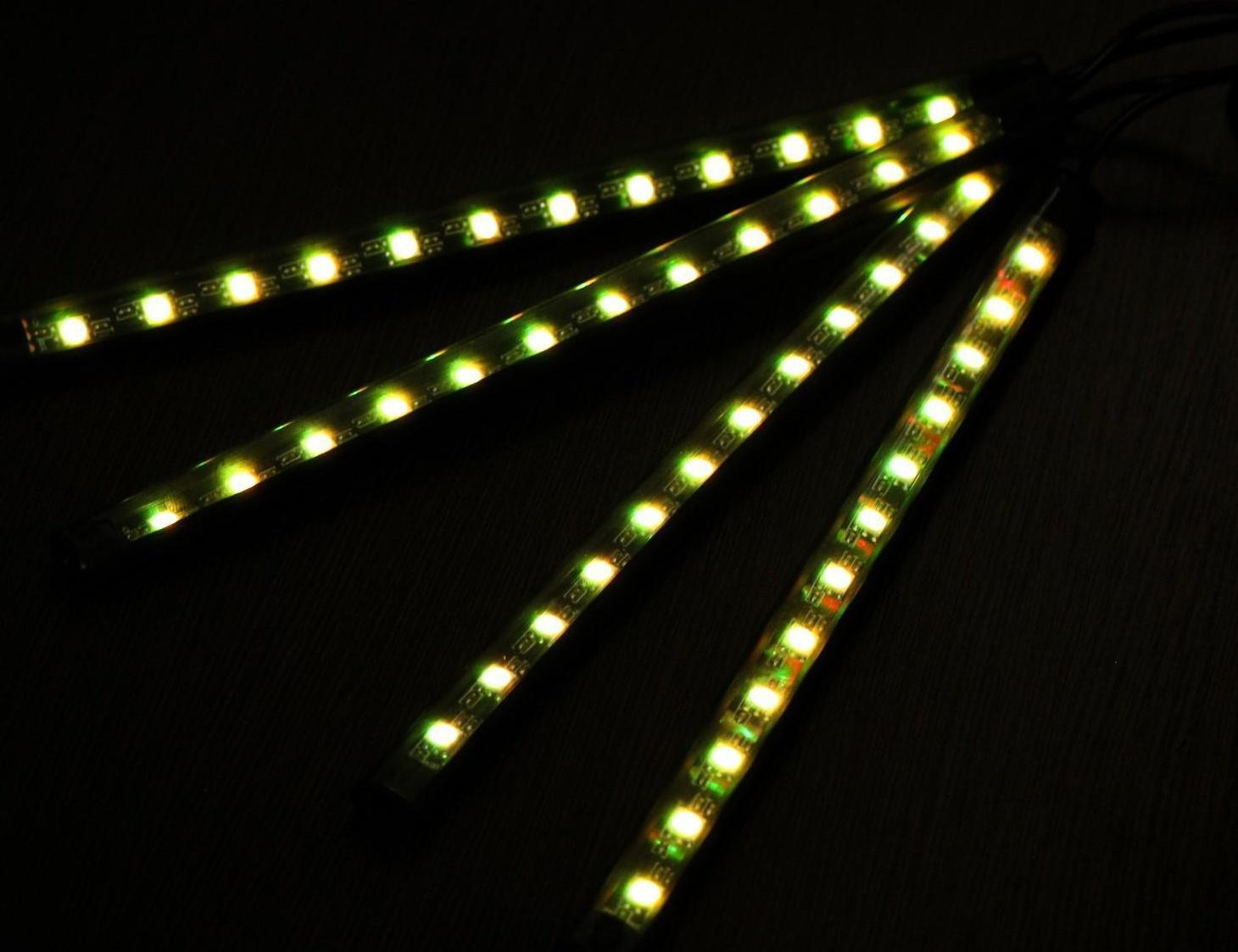 Подсветка салона 12 LED-5050, 22 см, пульт, светомузыка, мультисвет RGB, 4 шт