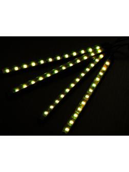 Подсветка салона 12 LED-5050, 22 см, пульт, светомузыка, мультисвет RGB, 4 шт