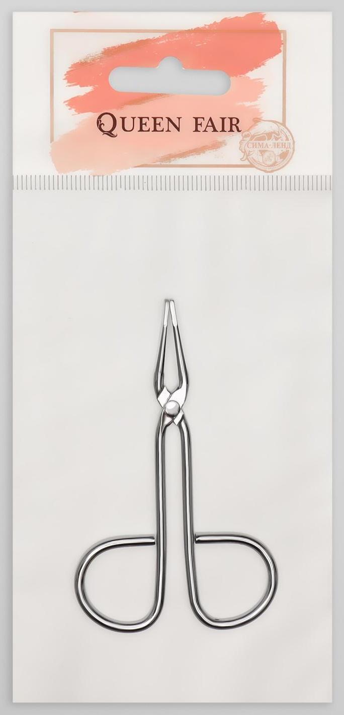 Пинцет в форме ножниц, прямой, 8,2 см, цвет серебристый