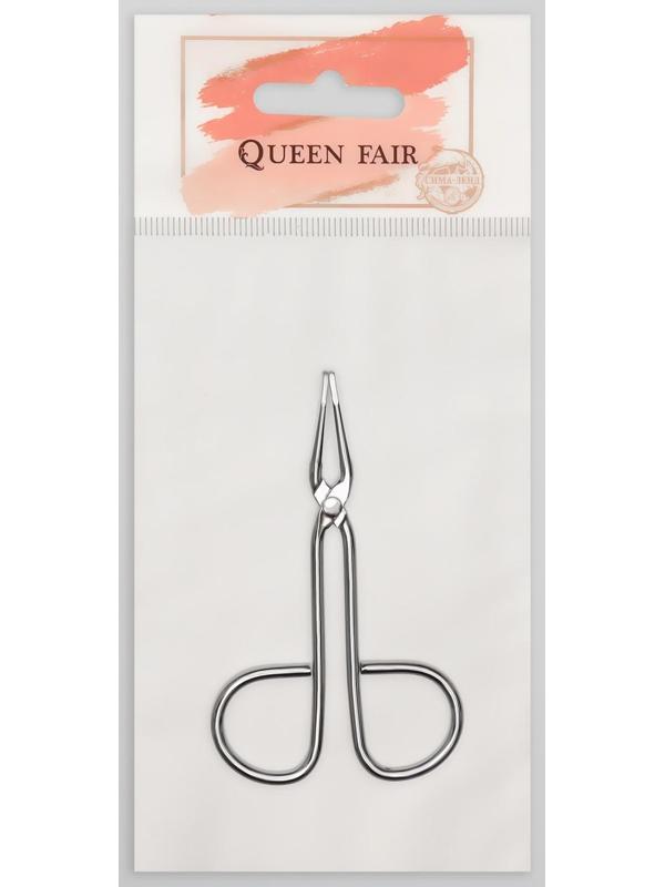 Пинцет в форме ножниц, прямой, 8,2 см, цвет серебристый