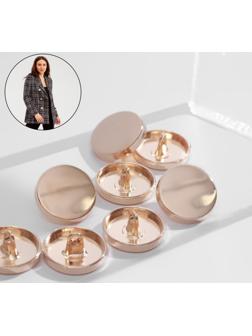 Набор металлических пуговиц на ножке, d = 18 мм, 10 шт, цвет золотой глянец