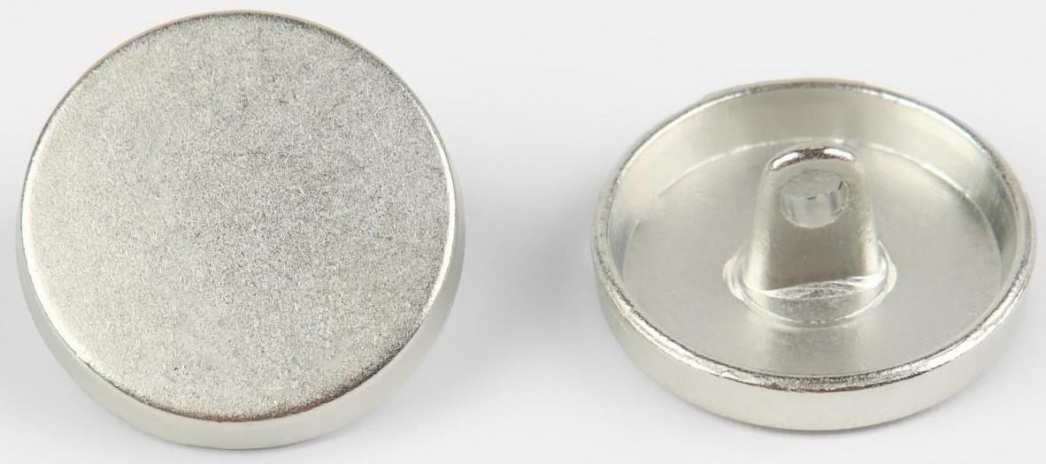 Набор металлических пуговиц на ножке, d = 18 мм, 10 шт, цвет серебряный матовый