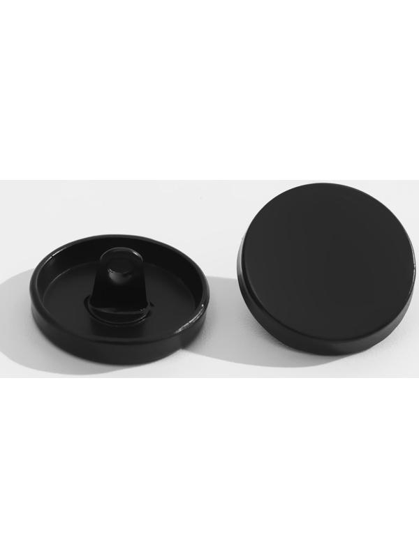 Набор металлических пуговиц на ножке, d = 18 мм, 10 шт, цвет чёрный матовый