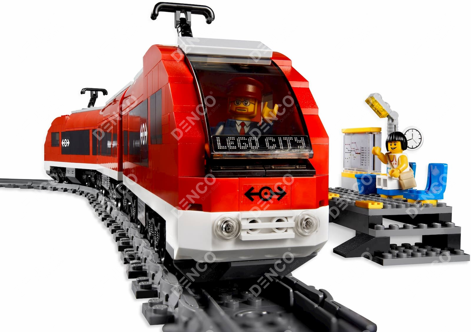 Конструктор LELE «Красный пассажирский поезд» 28032 (Аналог LEGO City ...
