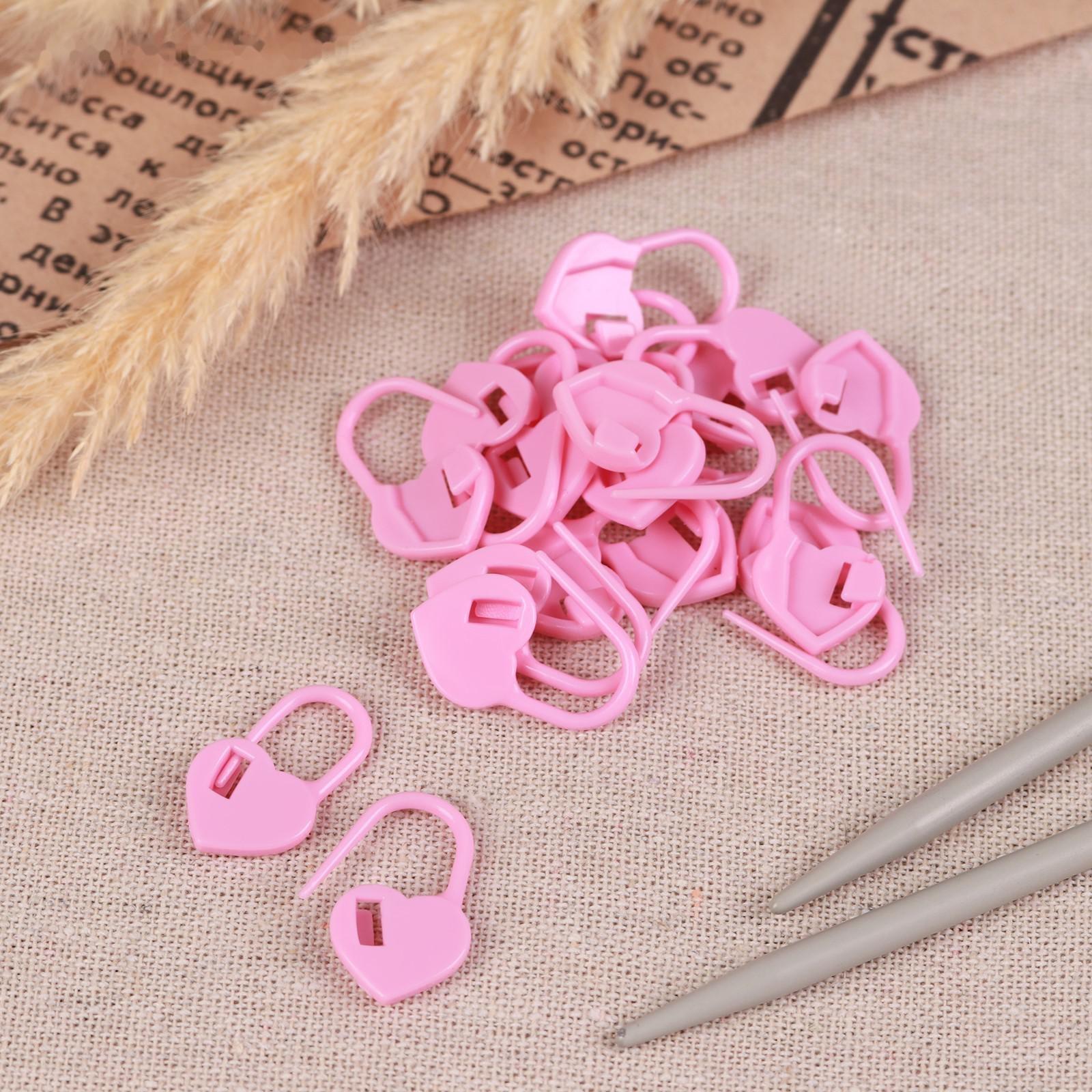 Набор маркеров для петель «Сердце», 20 шт, цвет розовый