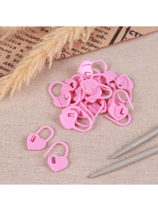 Набор маркеров для петель «Сердце», 20 шт, цвет розовый