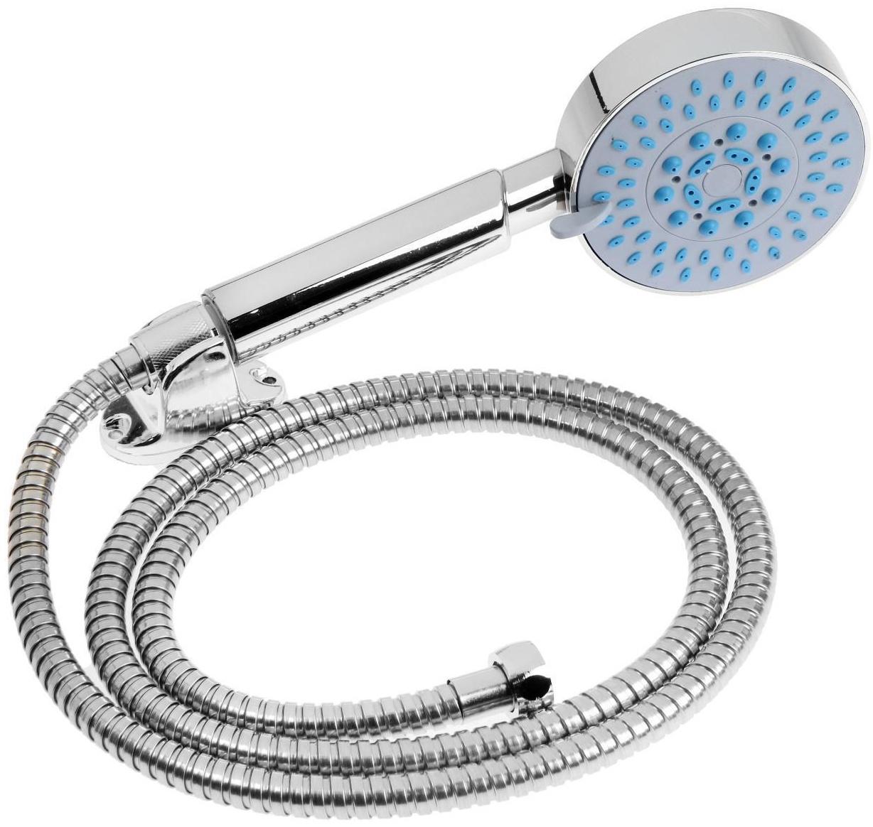 Набор для душа ZEIN Z0505, шланг 150 см, держатель, лейка 5 режимов, хром