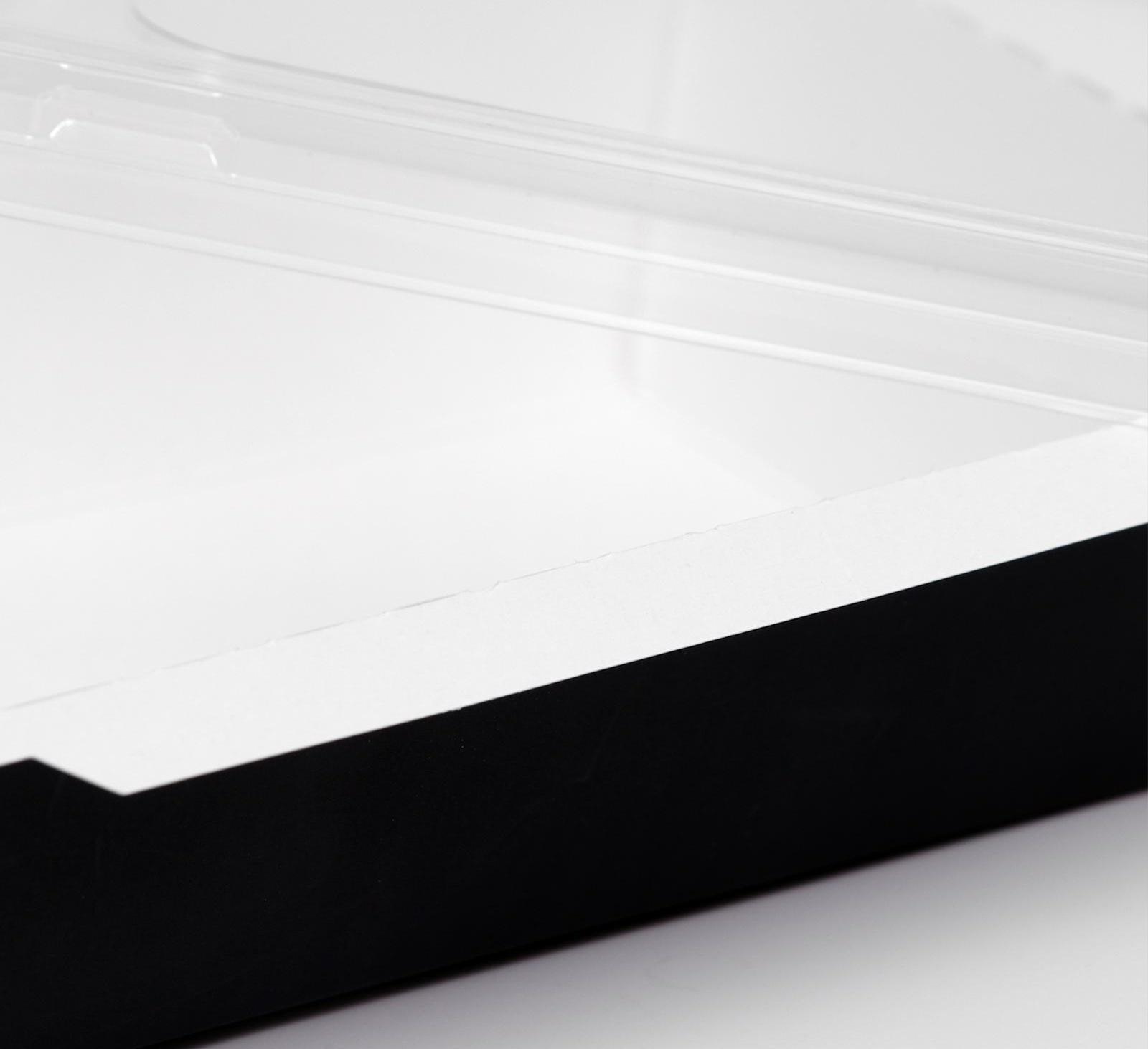 Упаковка, салатник с прозрачной крышкой, черный,  16,5 х 12 х 4,5 см, 0,5 л