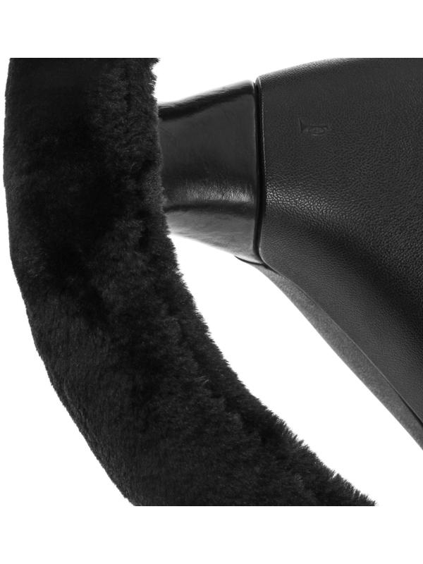 Оплетка на руль меховая, чёрный