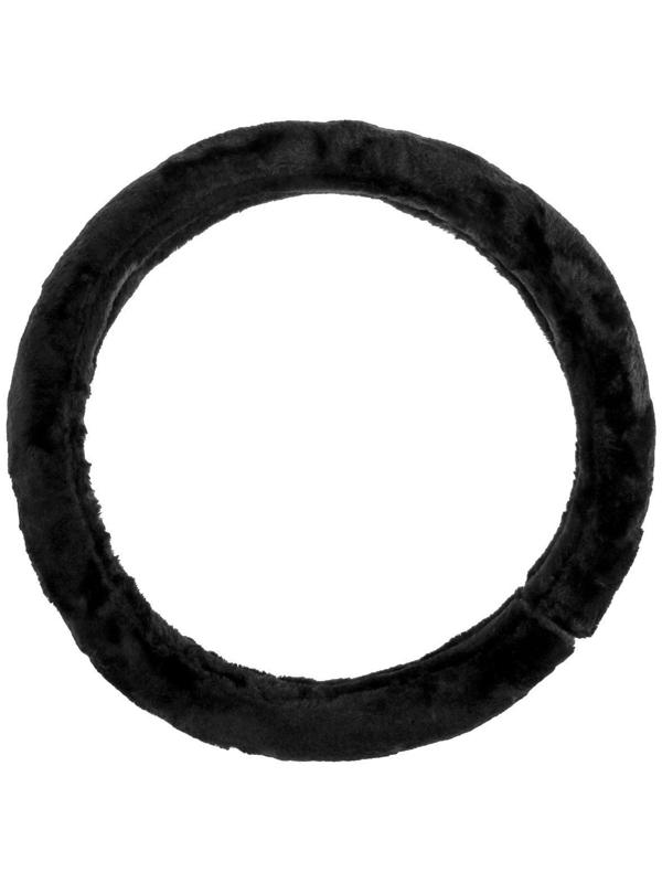 Оплетка на руль меховая, чёрный