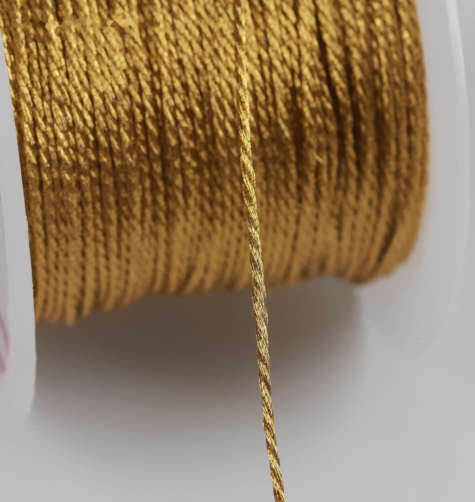 Нить для плетения, d = 1 мм, 25 ± 1 м, цвет золотой