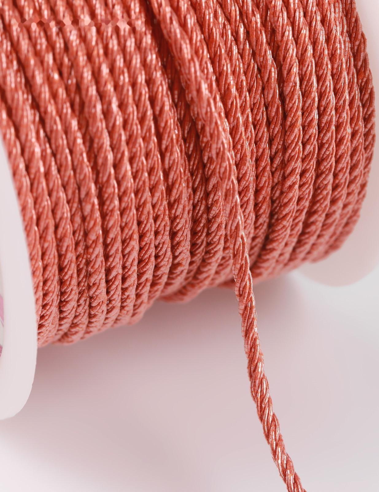 Нить для плетения, d = 2 мм, 25 ± 1 м, цвет коралловый