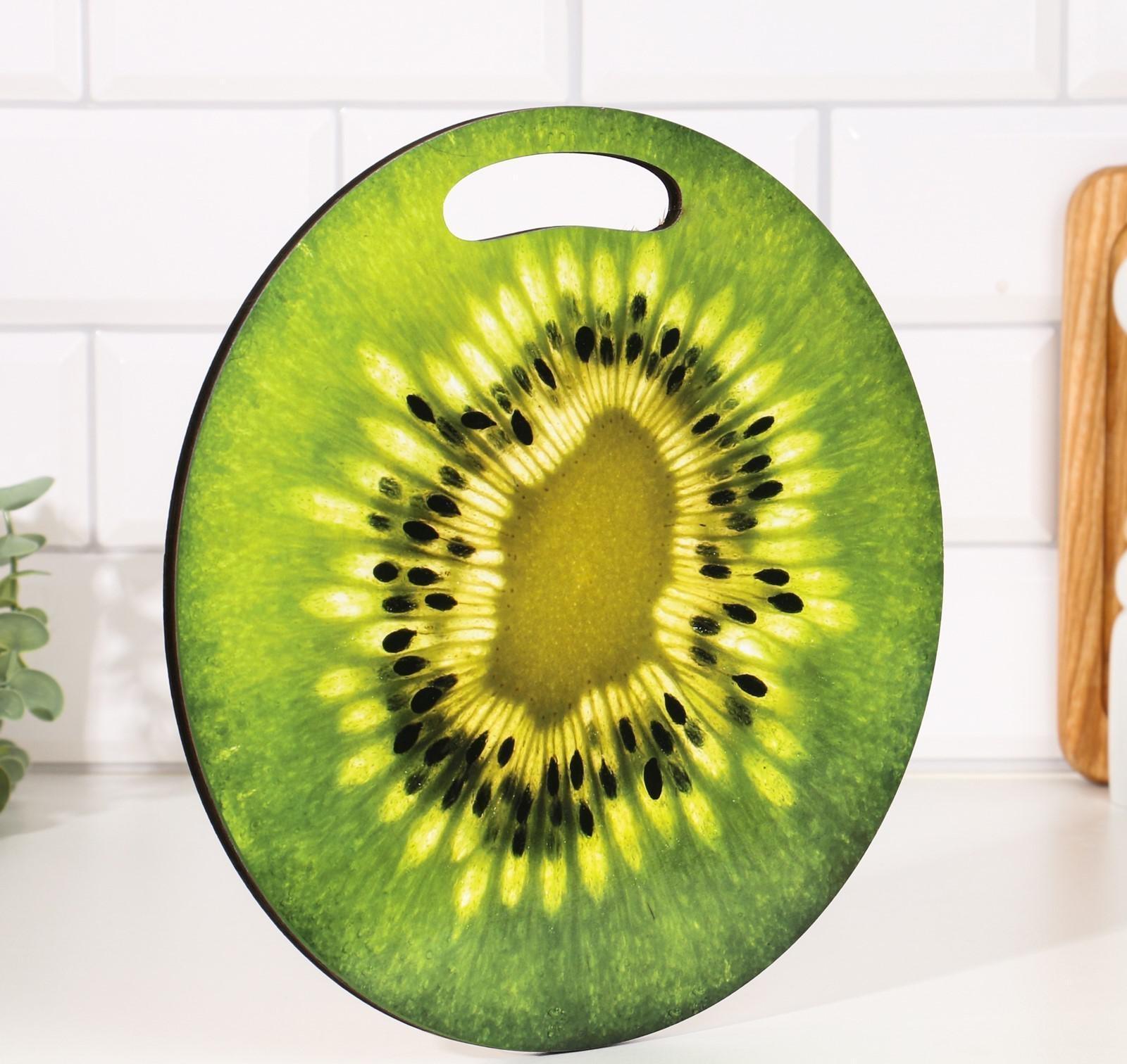 Доска разделочная и сервировочная круглая кухонная 