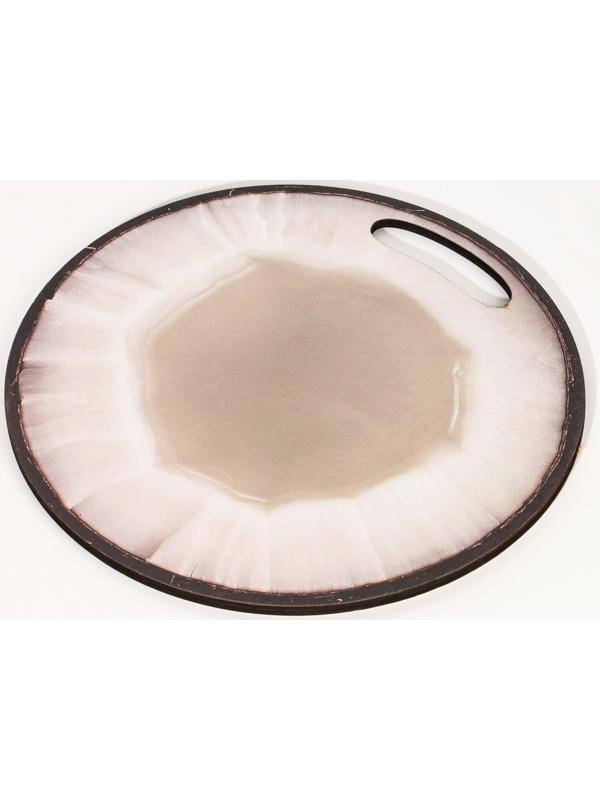 Доска разделочная и сервировочная круглая кухонная 