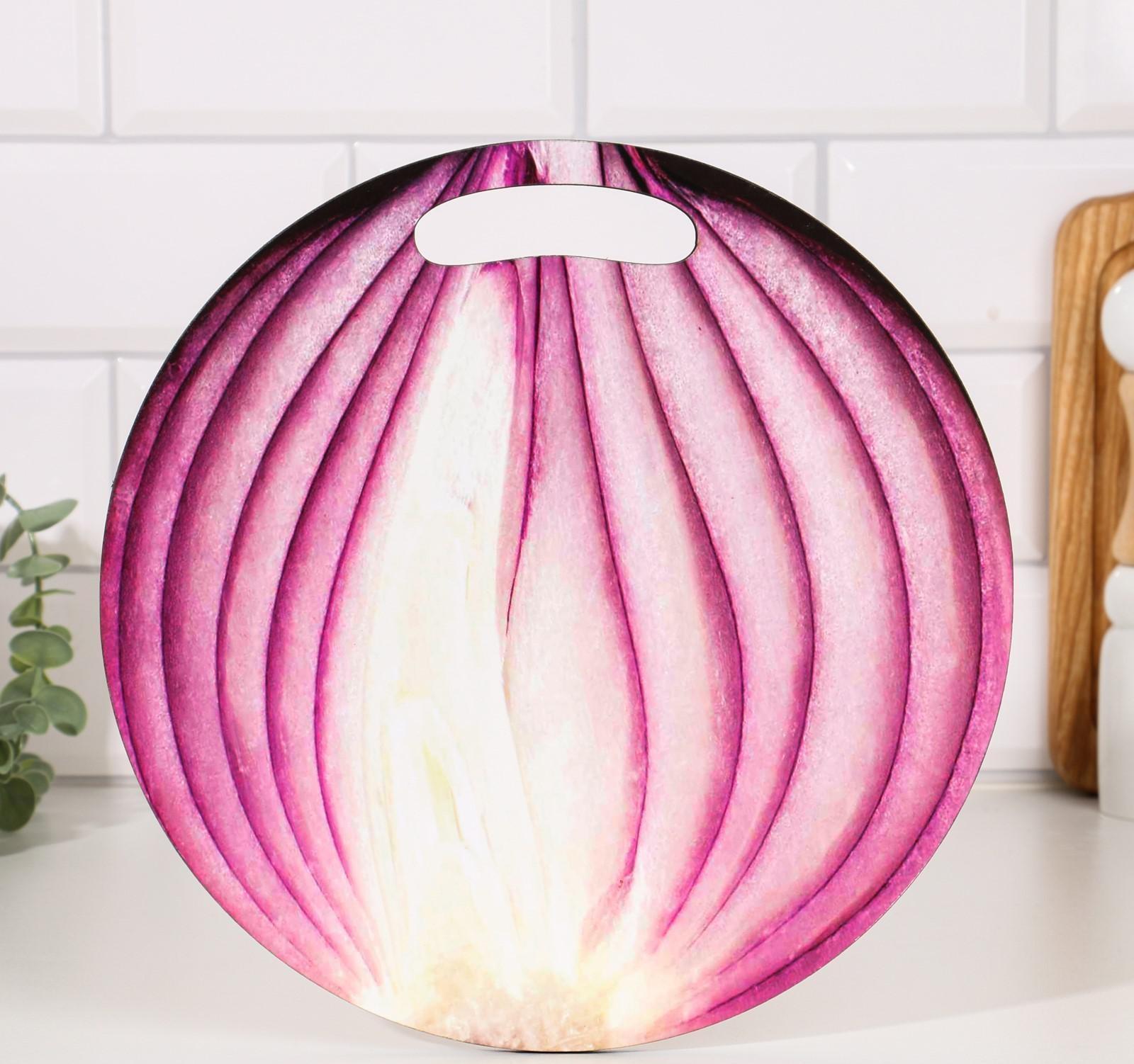 Доска разделочная и сервировочная круглая кухонная 