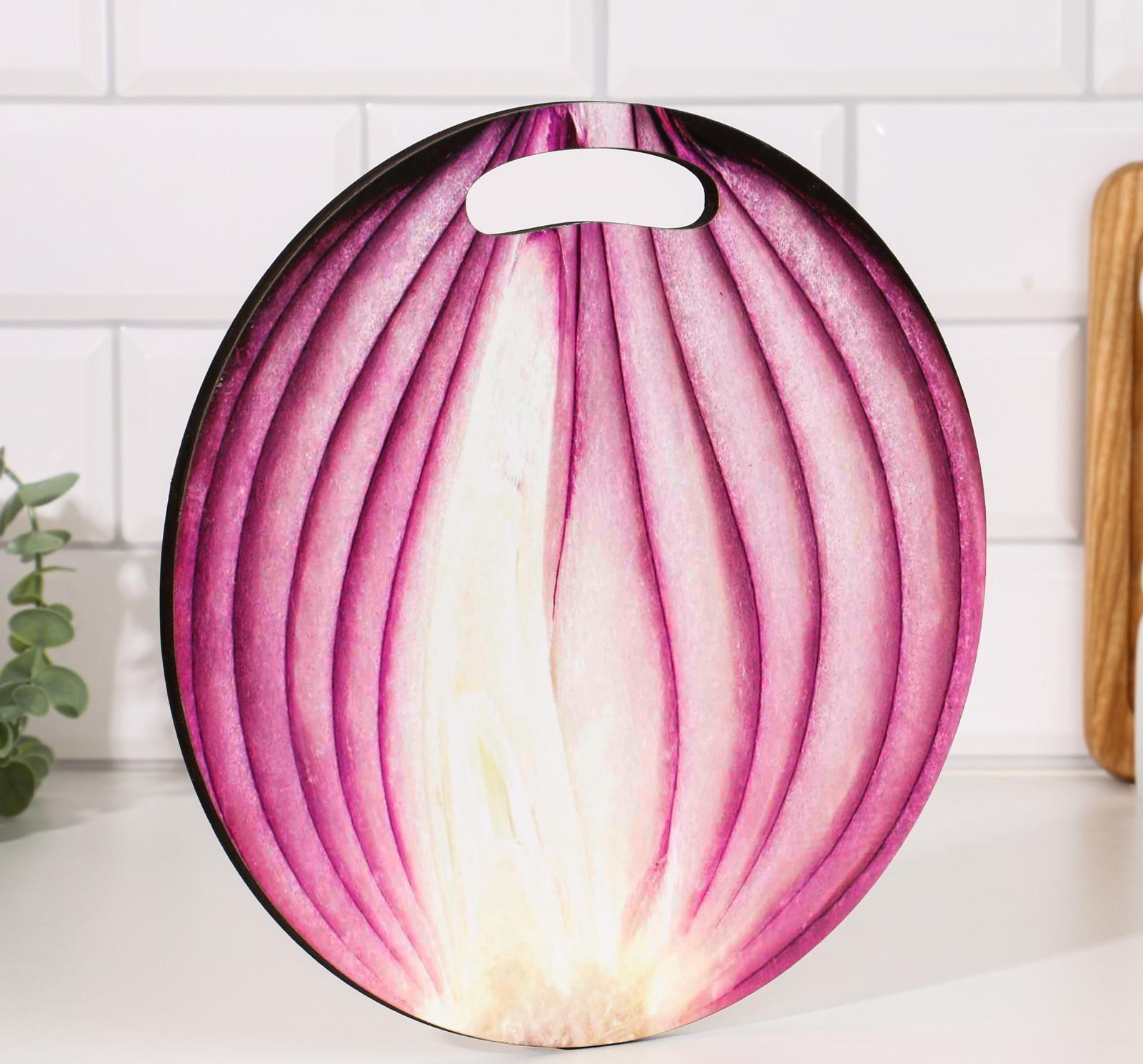 Доска разделочная и сервировочная круглая кухонная 