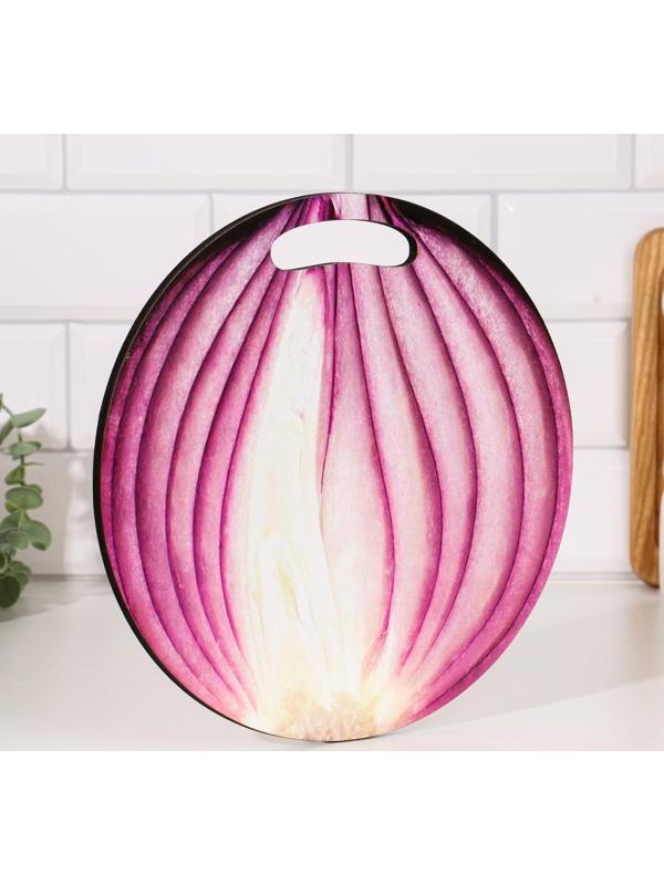 Доска разделочная и сервировочная круглая кухонная 