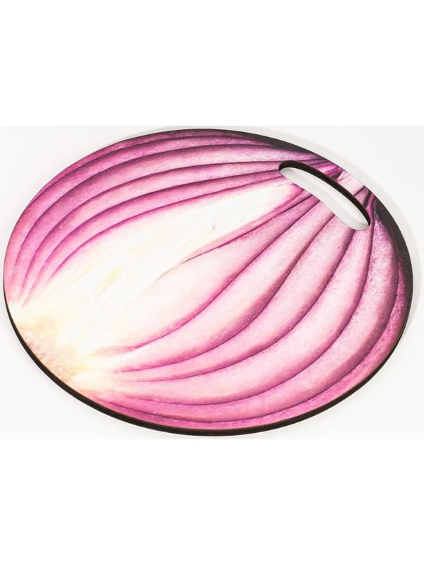 Доска разделочная и сервировочная круглая кухонная 