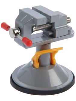 Мини-тиски алюминиевые ТУНДРА, крепление на присоске, поворотные на 180°, 35 мм