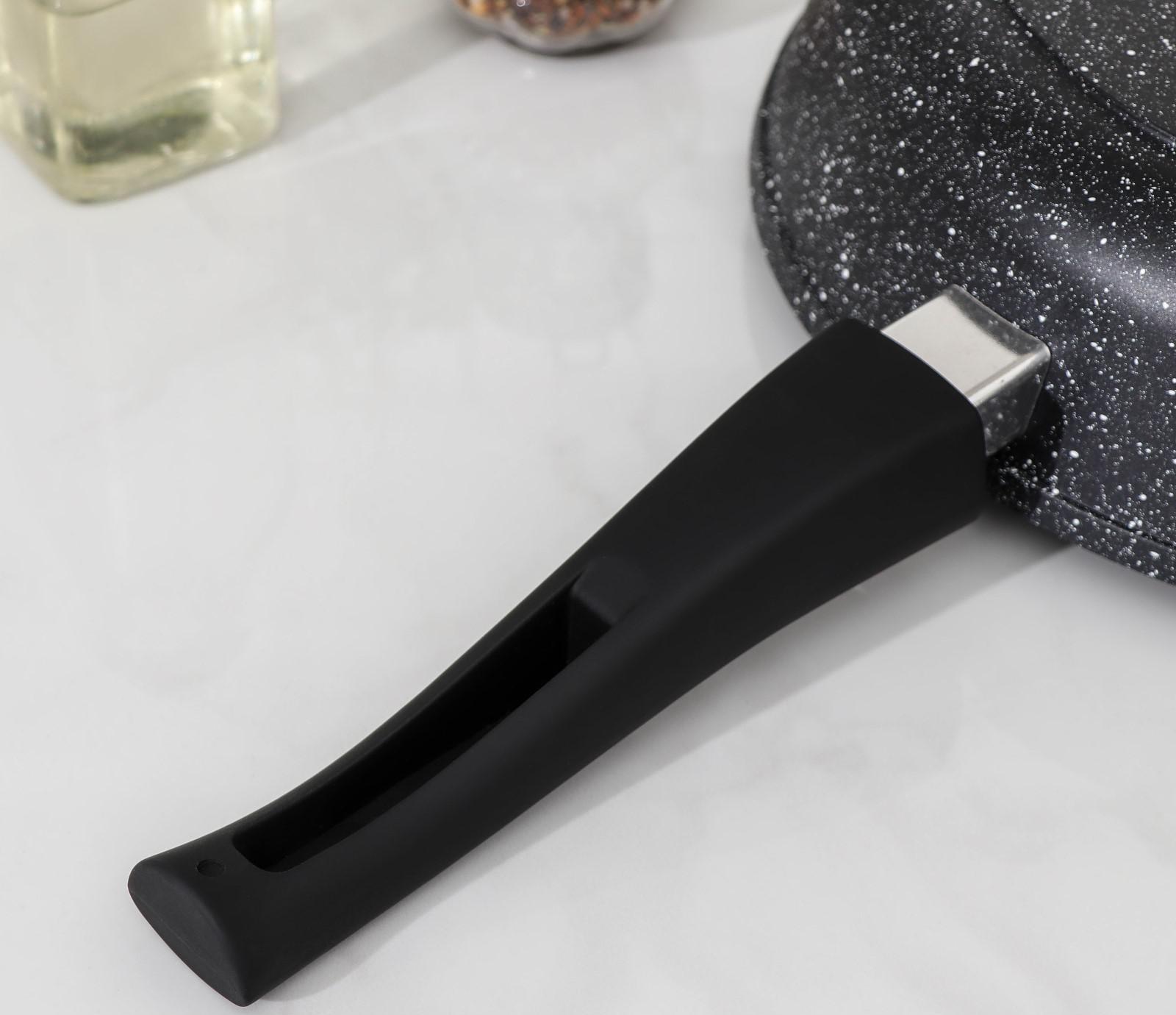 Сковорода Доляна «Элит», d=28 см, съёмная ручка, антипригарное покрытие, цвет серый