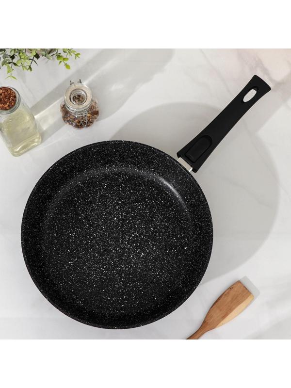 Сковорода Доляна «Элит», d=28 см, съёмная ручка, антипригарное покрытие, цвет серый