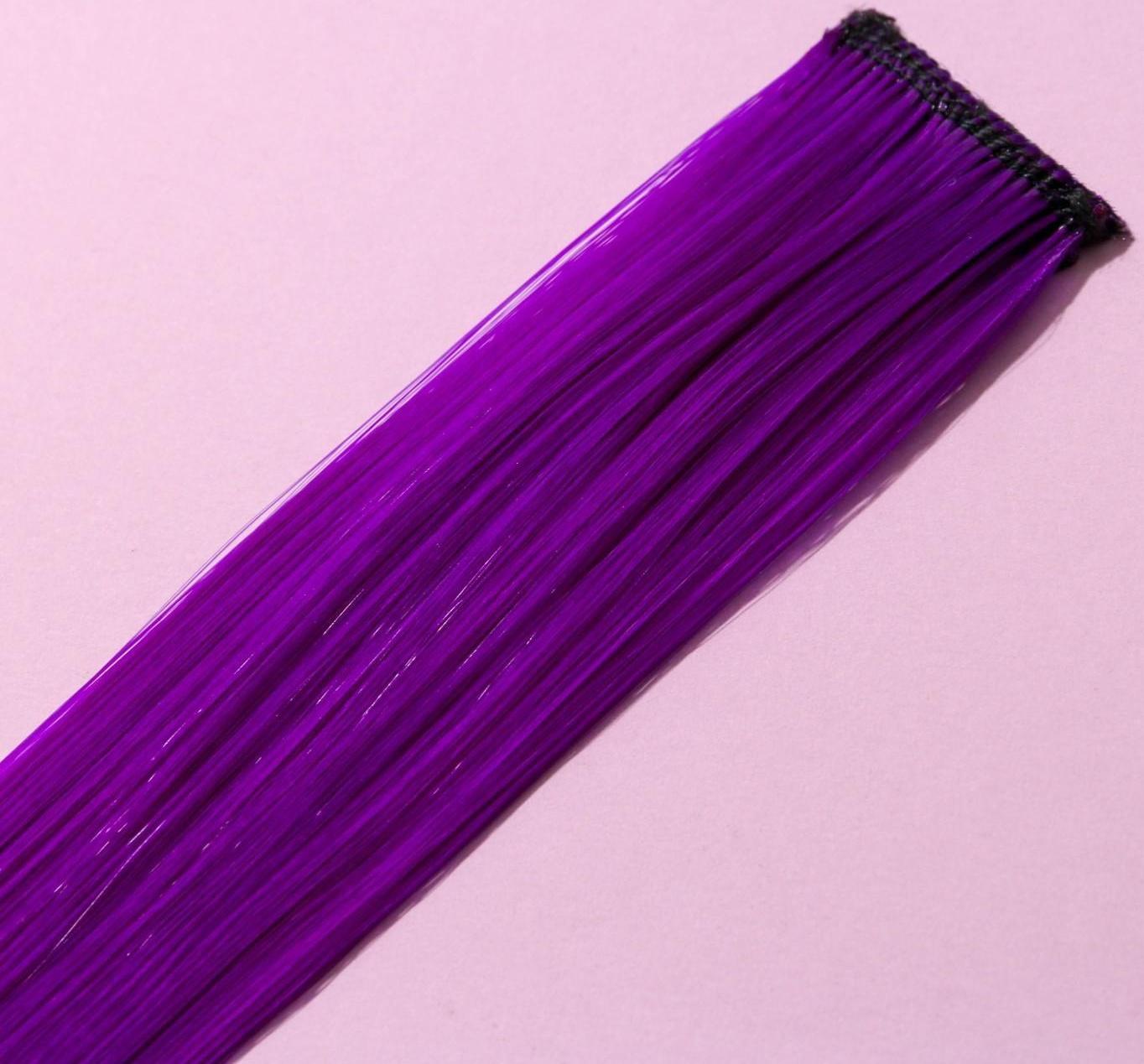 Цветная прядь на заколке «отПАНДного нового года», длина 50 см.