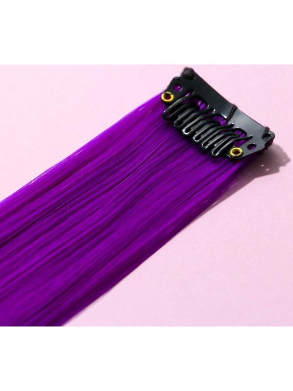 Цветная прядь на заколке «отПАНДного нового года», длина 50 см.